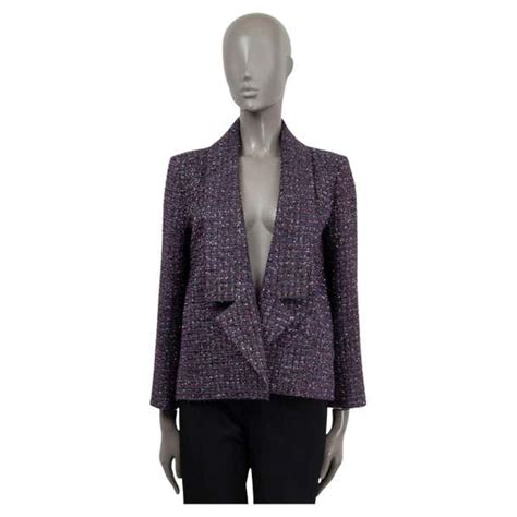 CHANEL purple 2014 14B OPEN LUREX TWEED Jacket 40 M